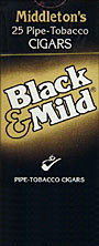 Black & Mild Regular Upright cigars made in USA, 8 x 25ct, 200 total. Free shipping!