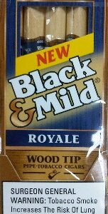 Black & Mild Royale Wood Tip cigars made in USA, 20 x 5 pack, 100 total. Free shipping!