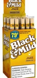 Black & Mild Jazz Wood Tip Upright cigars made in USA, 8 x 25 pack, 200 total. Free shipping!